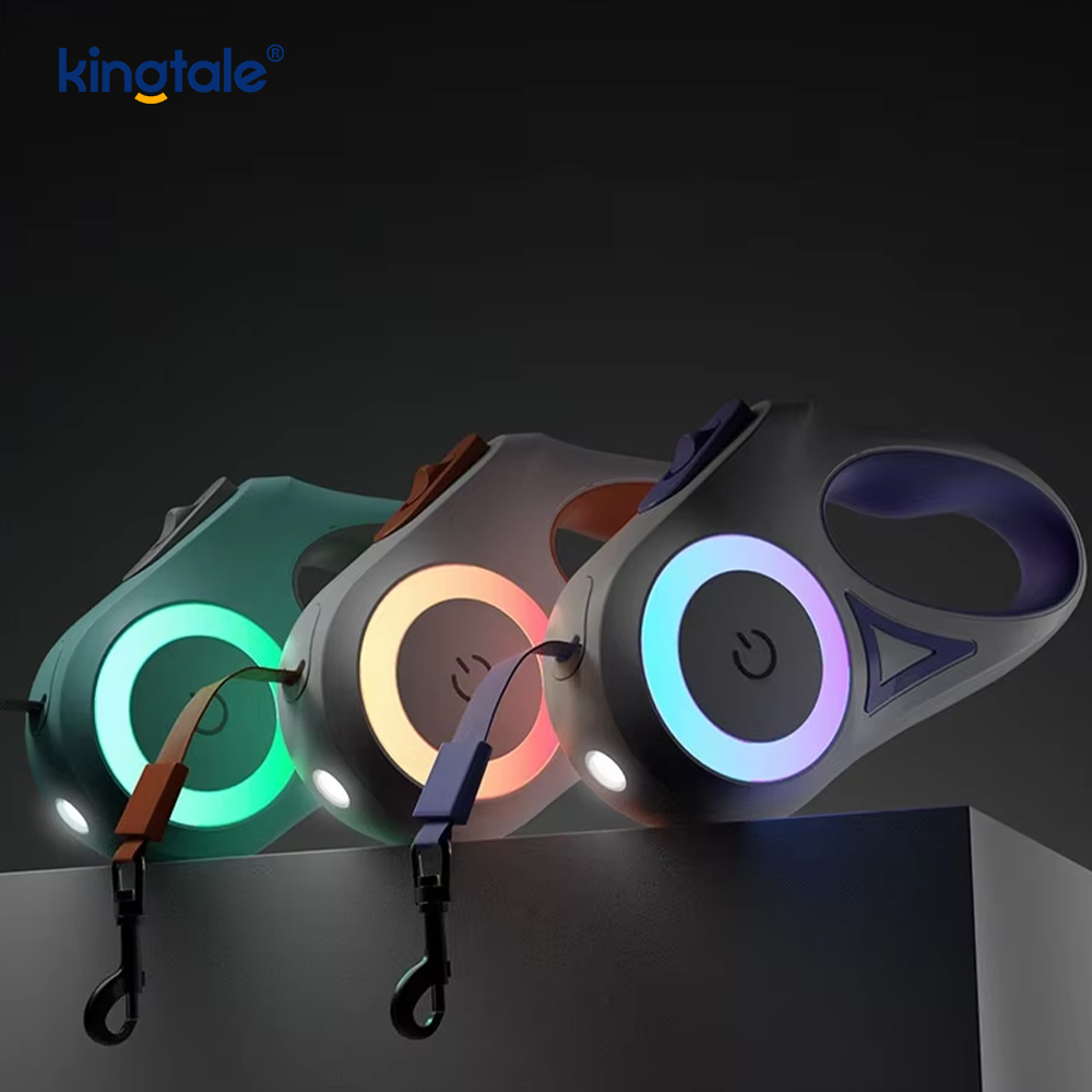 สายจูงแบบพับเก็บได้อัตโนมัติพร้อมไฟ LED