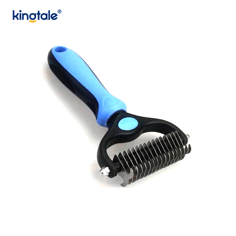 Pet Grooming Rake เครื่องมือ Deshedding Dematting สองด้าน, คราดขนชั้นในสำหรับสุนัขและแมว