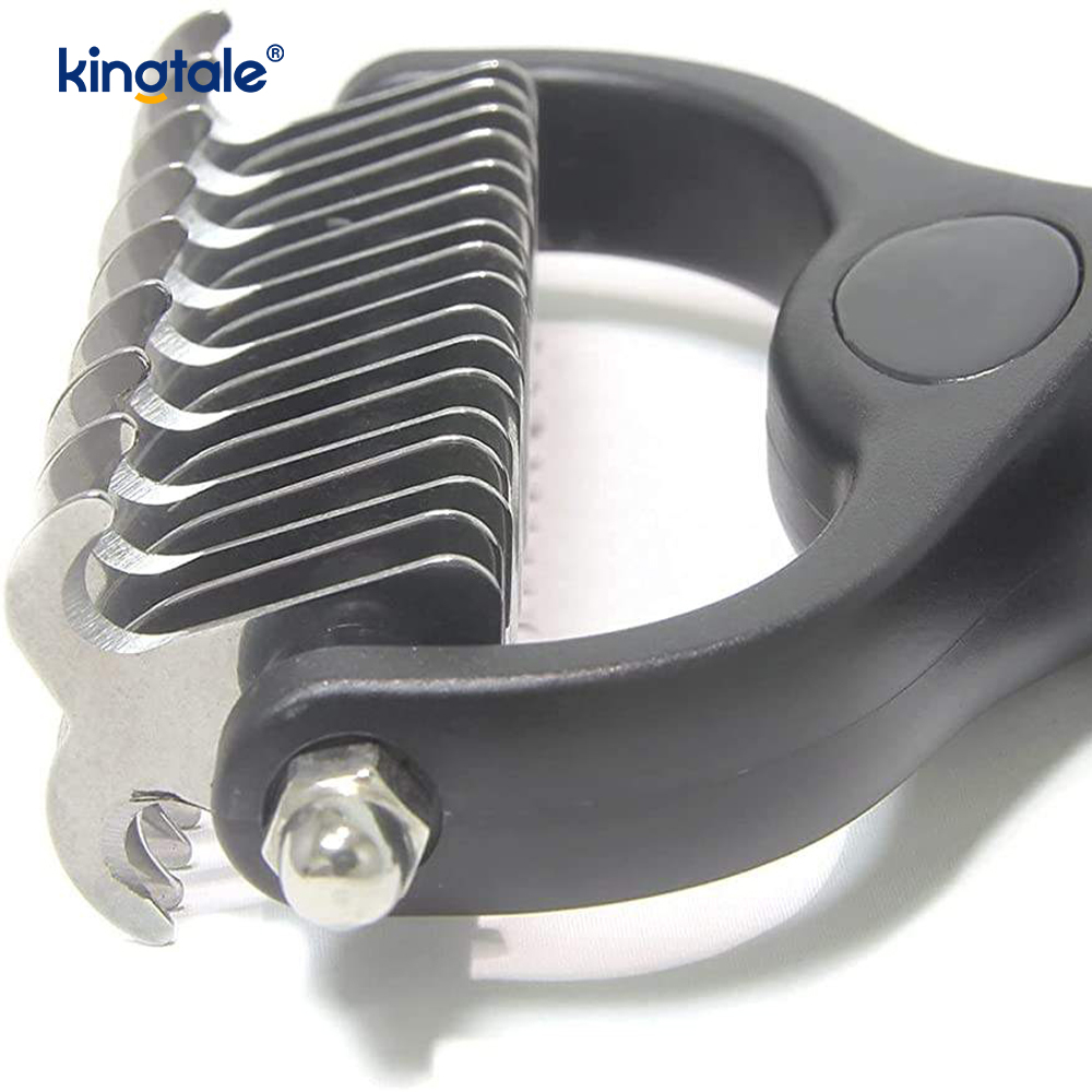 Pet Grooming Rake เครื่องมือ Deshedding Dematting สองด้าน, คราดขนชั้นในสำหรับสุนัขและแมว