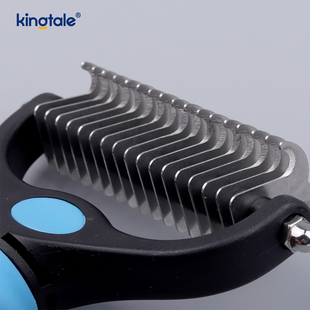 Pet Grooming Rake เครื่องมือ Deshedding Dematting สองด้าน, คราดขนชั้นในสำหรับสุนัขและแมว