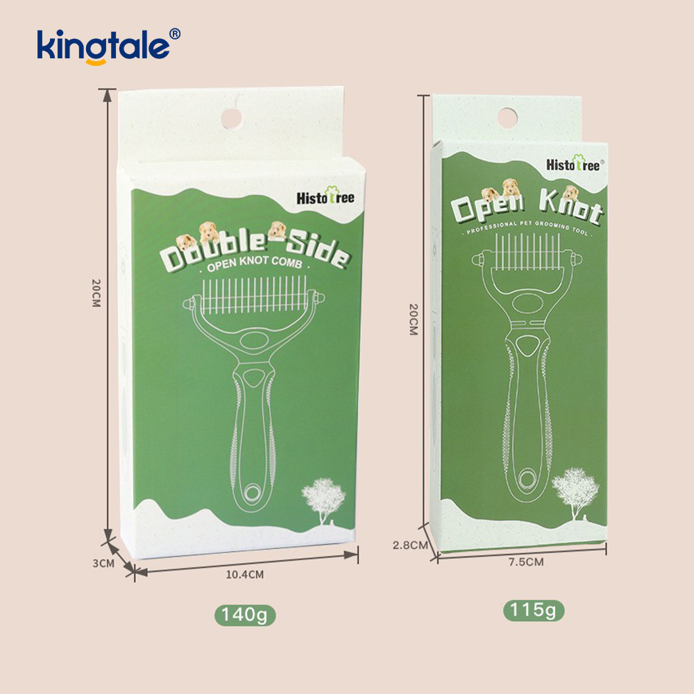 Pet Grooming Rake เครื่องมือ Deshedding Dematting สองด้าน, คราดขนชั้นในสำหรับสุนัขและแมว