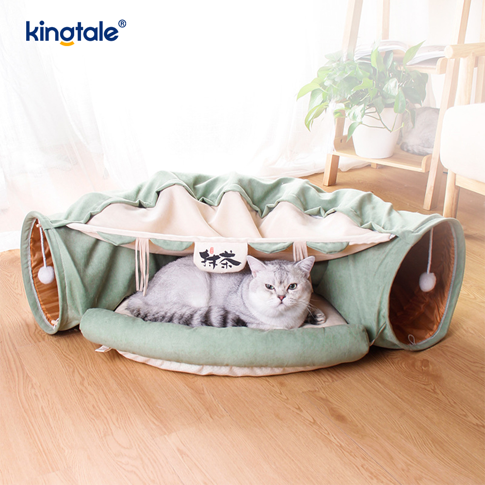 แมวพับได้เล่นอุโมงค์ Interactive ของเล่นเขาวงกต Cat House อุโมงค์ในร่ม