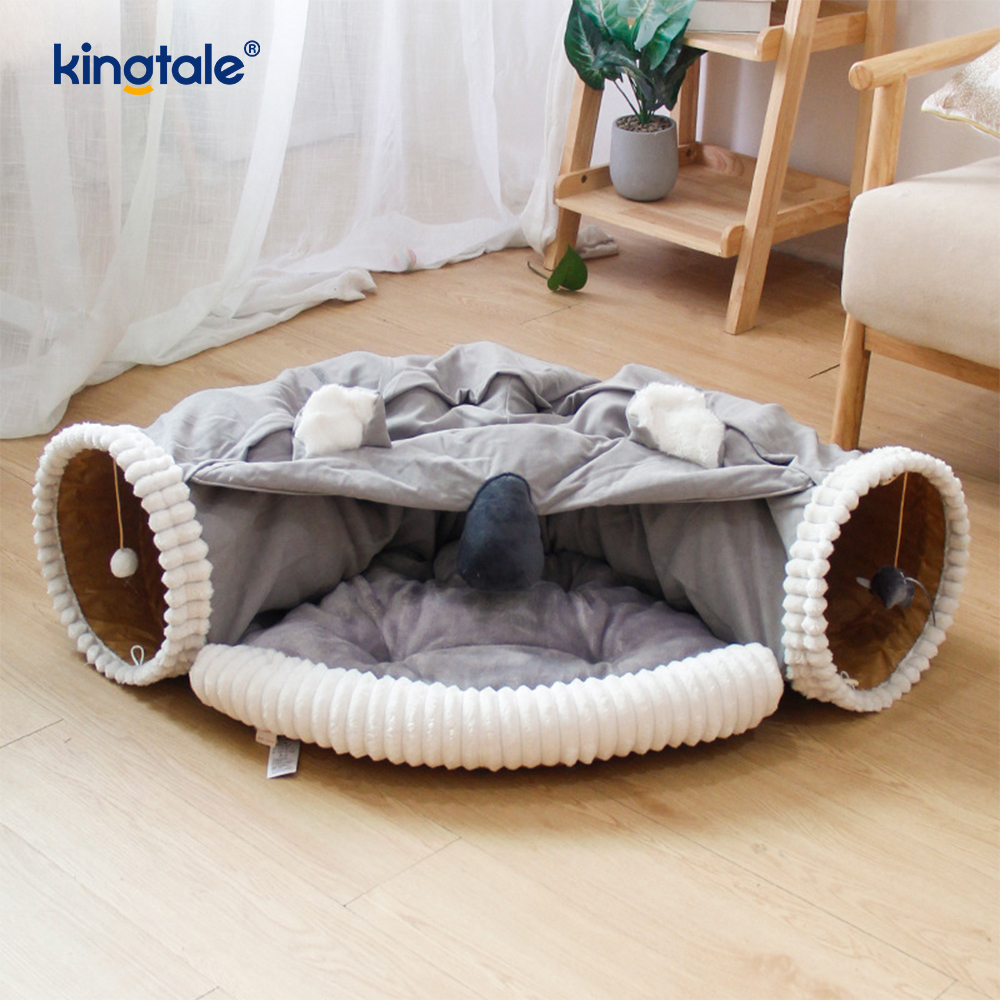 แมวพับได้เล่นอุโมงค์ Interactive ของเล่นเขาวงกต Cat House อุโมงค์ในร่ม