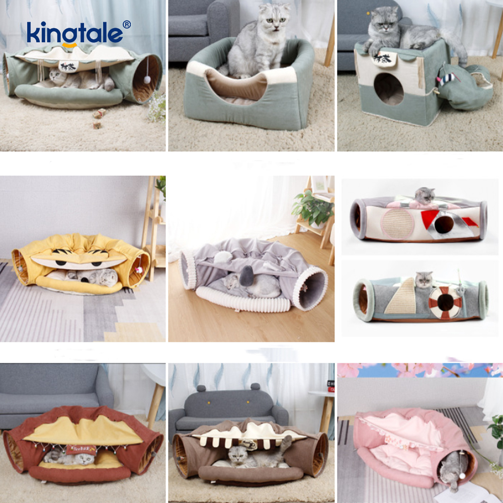 แมวพับได้เล่นอุโมงค์ Interactive ของเล่นเขาวงกต Cat House อุโมงค์ในร่ม
