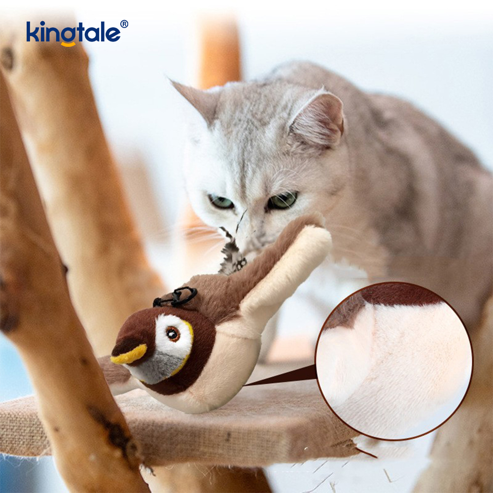 จำลอง Sparrow ของเล่นตุ๊กตาสัตว์เลี้ยงสำหรับทุกสายพันธุ์ Cat Kicker Catnip ของเล่น Sparrow