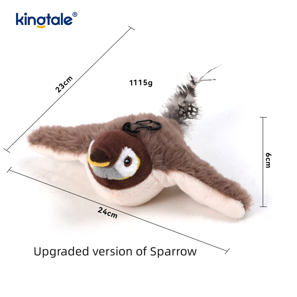 จำลอง Sparrow ของเล่นตุ๊กตาสัตว์เลี้ยงสำหรับทุกสายพันธุ์ Cat Kicker Catnip ของเล่น Sparrow