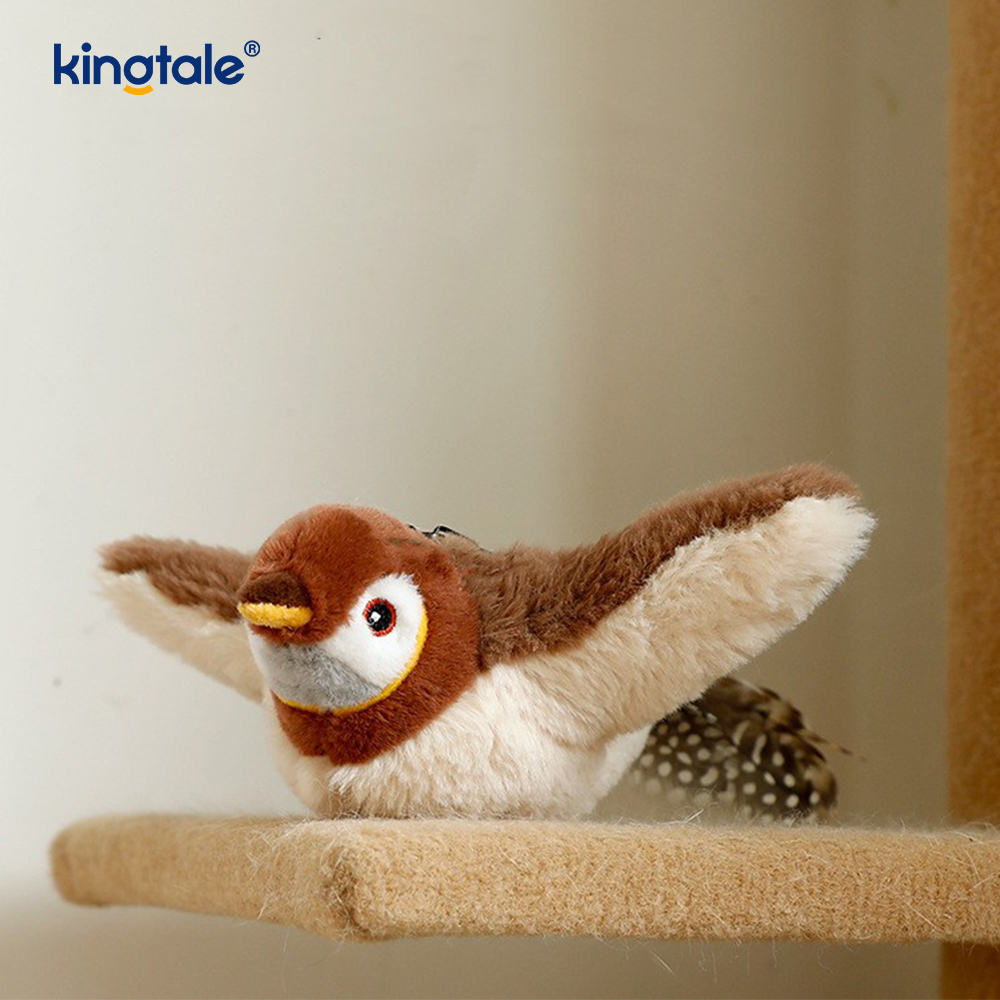 จำลอง Sparrow ของเล่นตุ๊กตาสัตว์เลี้ยงสำหรับทุกสายพันธุ์ Cat Kicker Catnip ของเล่น Sparrow