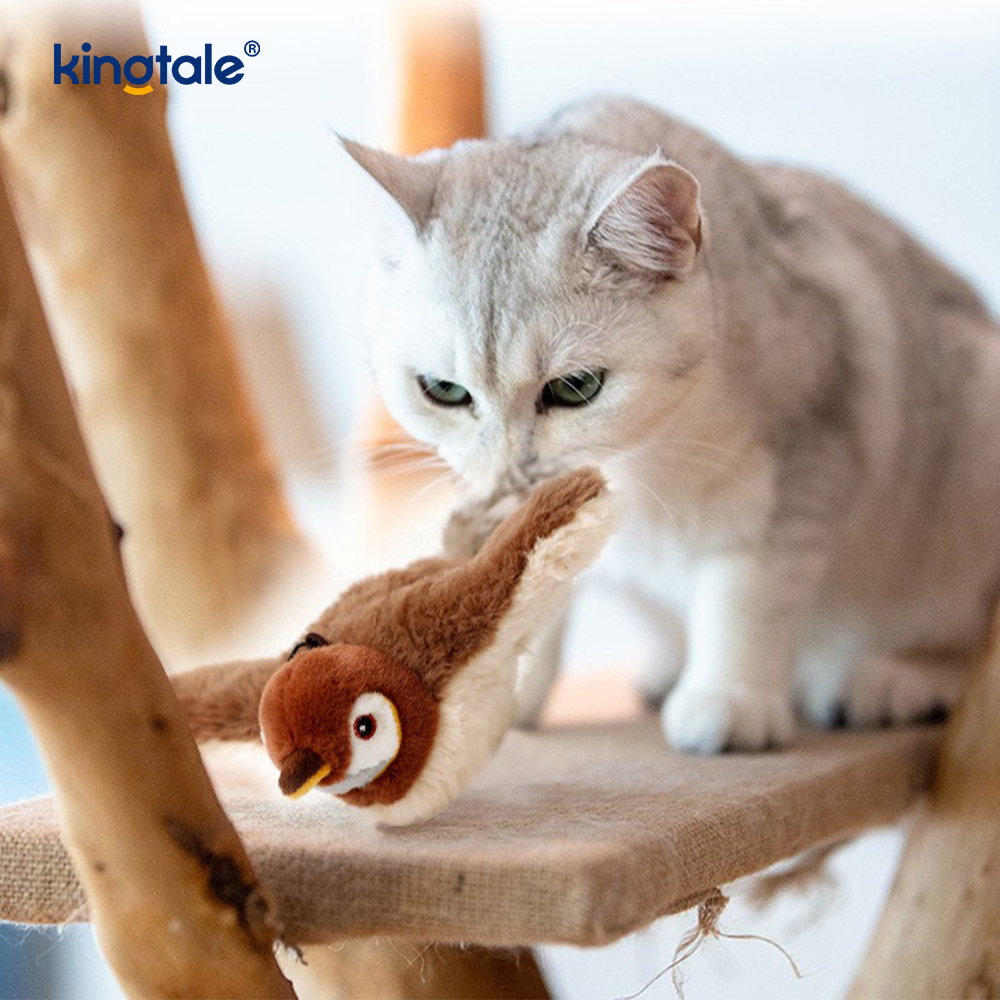 จำลอง Sparrow ของเล่นตุ๊กตาสัตว์เลี้ยงสำหรับทุกสายพันธุ์ Cat Kicker Catnip ของเล่น Sparrow