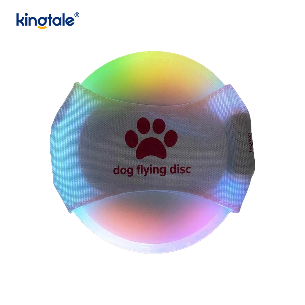 Pet Light-Up Frisbee การมองเห็นสูงการฝึกสัตว์เลี้ยงแบบมีไฟโยนการเล่นเพื่อการออกกำลังกาย