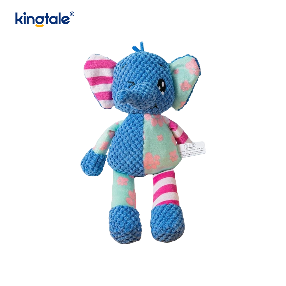 ตุ๊กตาสัตว์เลี้ยงขนนุ่ม Blue Elephant พร้อมผ้าสีน้ำเงินซักเครื่องได้
