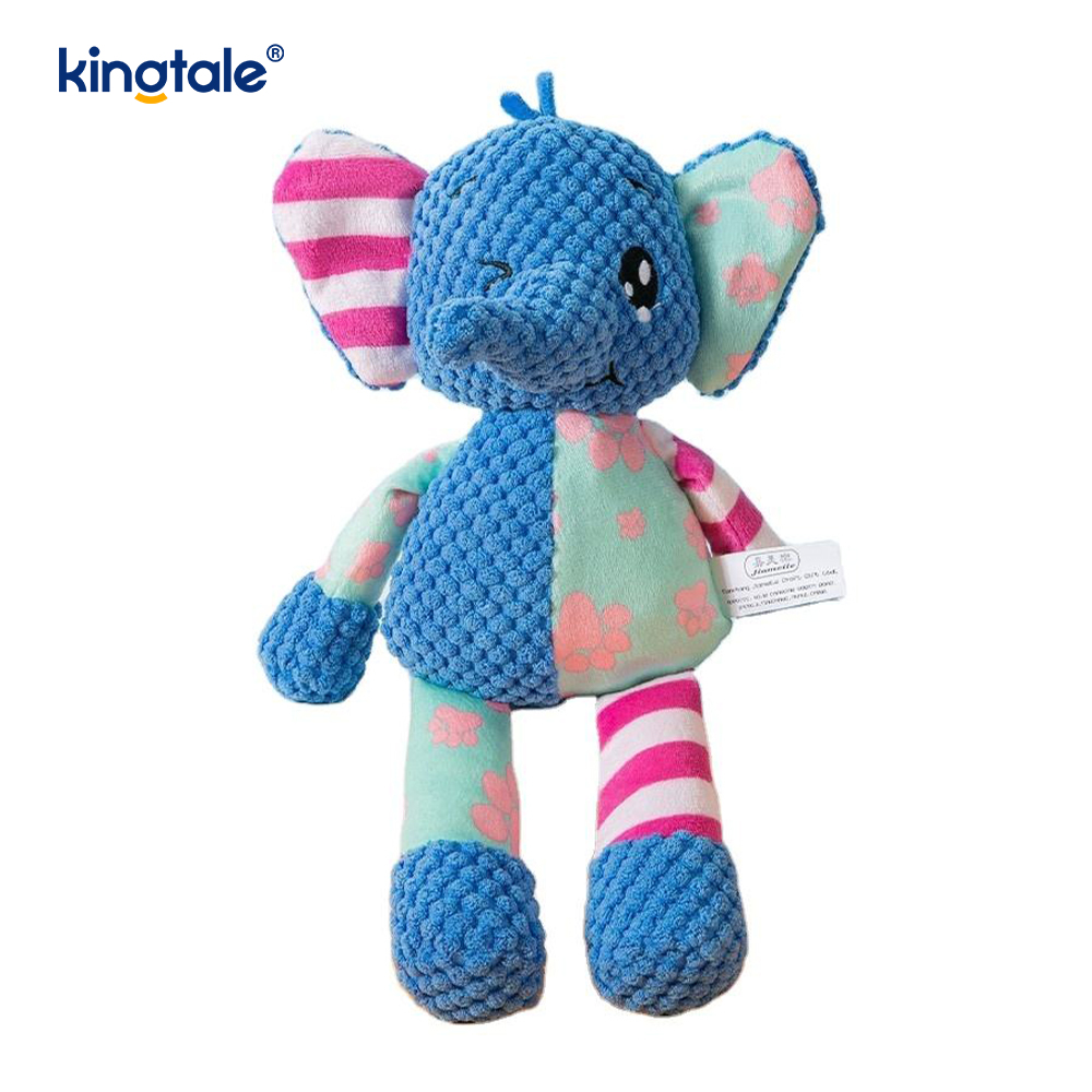 ตุ๊กตาสัตว์เลี้ยงขนนุ่ม Blue Elephant พร้อมผ้าสีน้ำเงินซักเครื่องได้