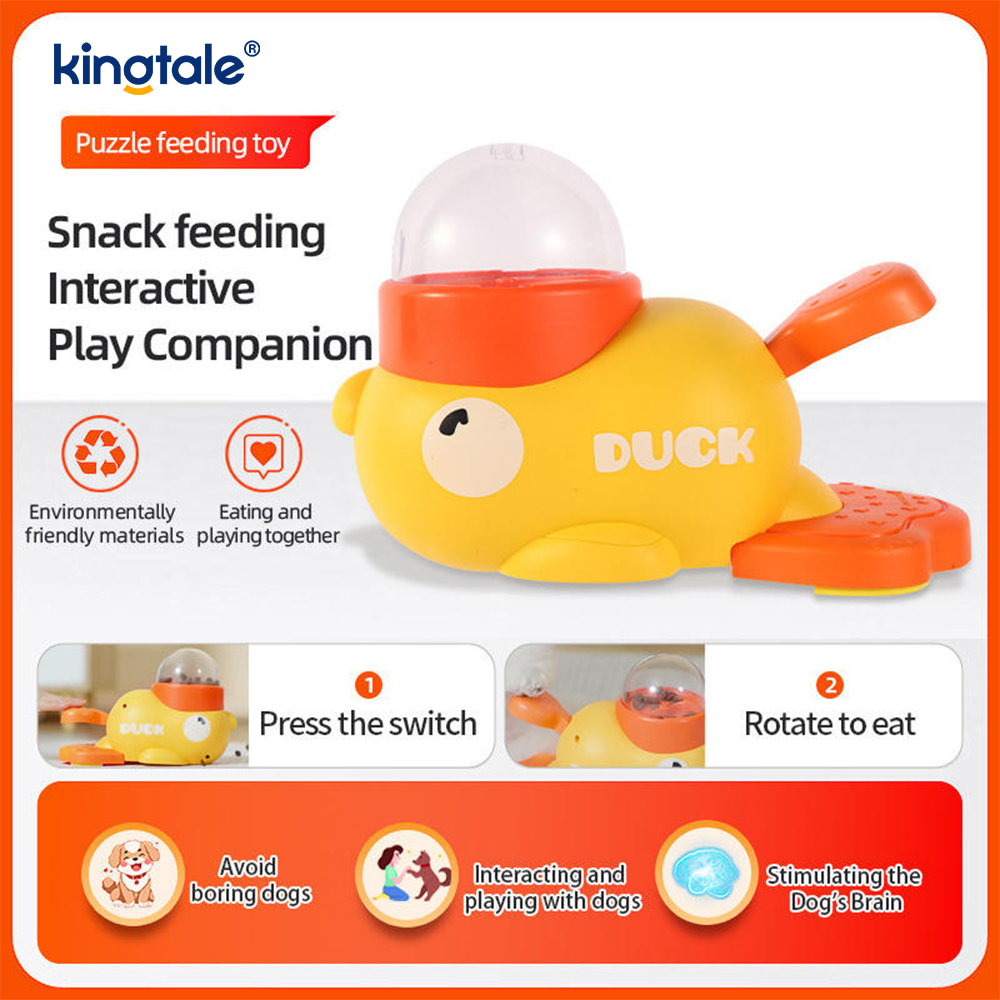 เป็ดน้อยสีเหลืองสัตว์เลี้ยง Feeder Interactive ของเล่นสุนัขปริศนาอาหารช้า Feeder