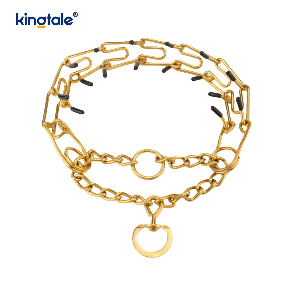 Pet Pinch Choke Collars เหล็กกล้าคาร์บอนโลหะง่ามปลอกคอฝึกสุนัข