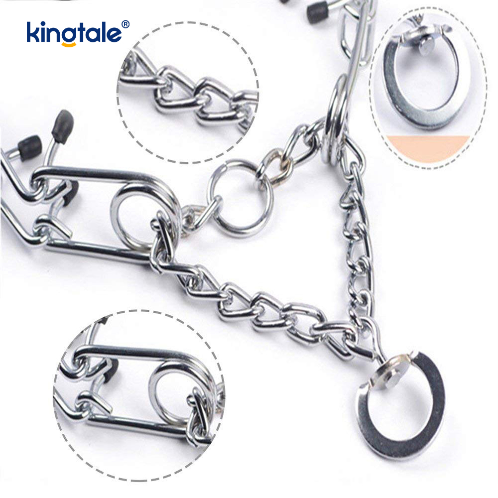 Pet Pinch Choke Collars เหล็กกล้าคาร์บอนโลหะง่ามปลอกคอฝึกสุนัข Pet Pinch Choke Collars เหล็กกล้าคาร์บอนโลหะง่ามปลอกคอฝึกสุนัข