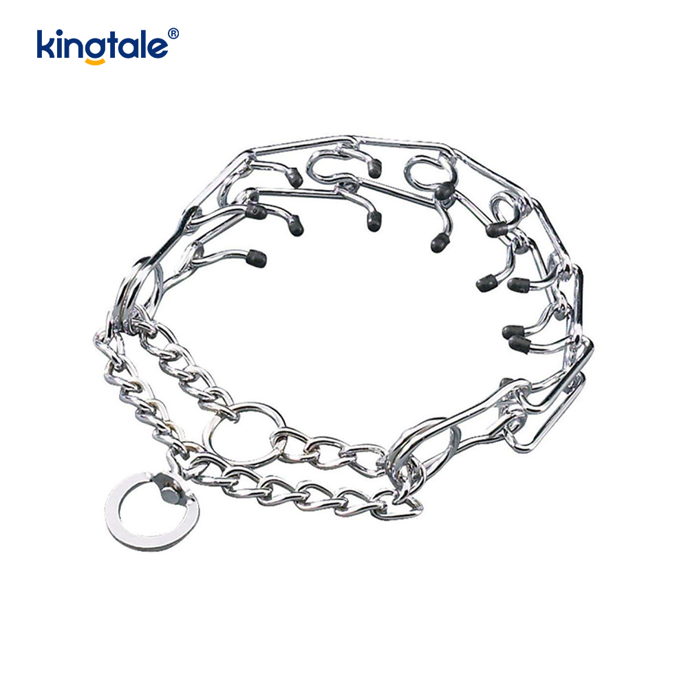 Pet Pinch Choke Collars เหล็กกล้าคาร์บอนโลหะง่ามปลอกคอฝึกสุนัข Pet Pinch Choke Collars เหล็กกล้าคาร์บอนโลหะง่ามปลอกคอฝึกสุนัข