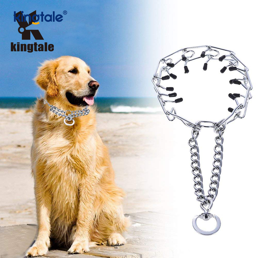 Pet Pinch Choke Collars เหล็กกล้าคาร์บอนโลหะง่ามปลอกคอฝึกสุนัข Pet Pinch Choke Collars เหล็กกล้าคาร์บอนโลหะง่ามปลอกคอฝึกสุนัข