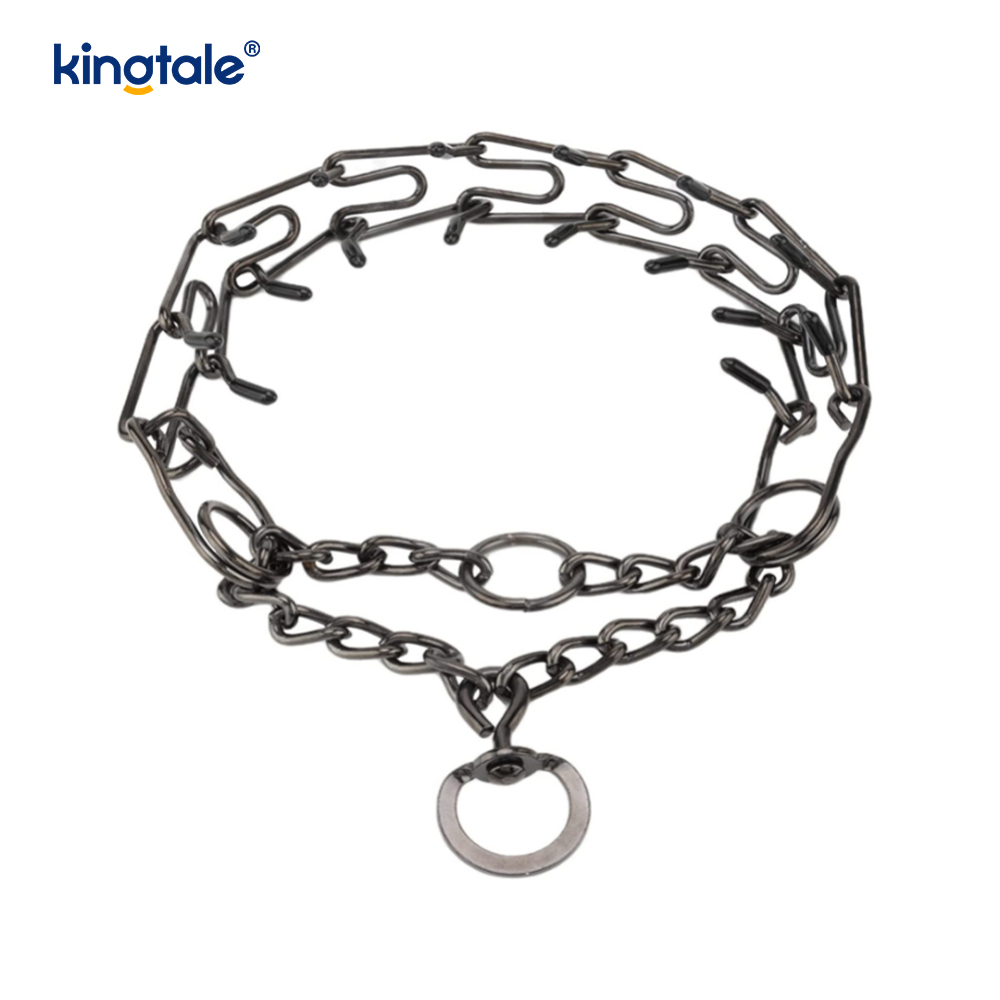 Pet Pinch Choke Collars เหล็กกล้าคาร์บอนโลหะง่ามปลอกคอฝึกสุนัข Pet Pinch Choke Collars เหล็กกล้าคาร์บอนโลหะง่ามปลอกคอฝึกสุนัข