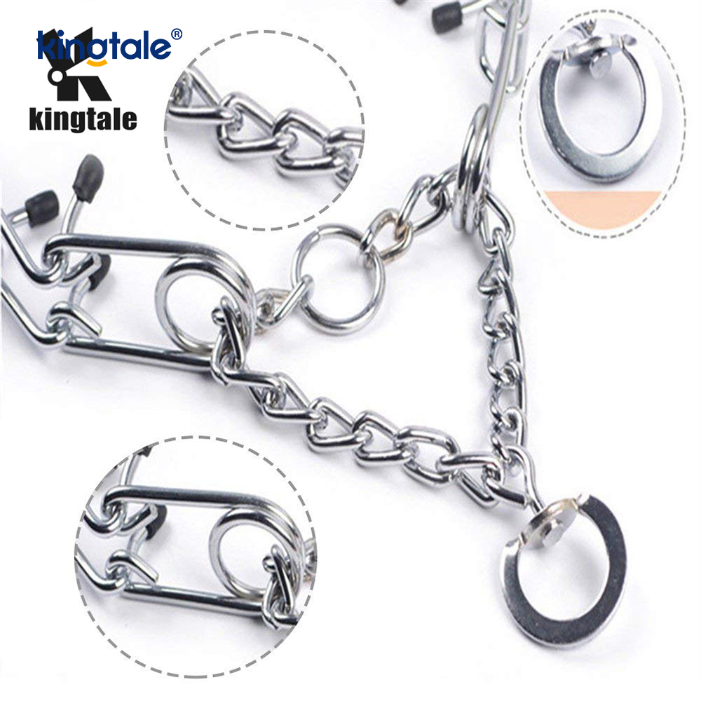 Pet Pinch Choke Collars เหล็กกล้าคาร์บอนโลหะง่ามปลอกคอฝึกสุนัข Pet Pinch Choke Collars เหล็กกล้าคาร์บอนโลหะง่ามปลอกคอฝึกสุนัข