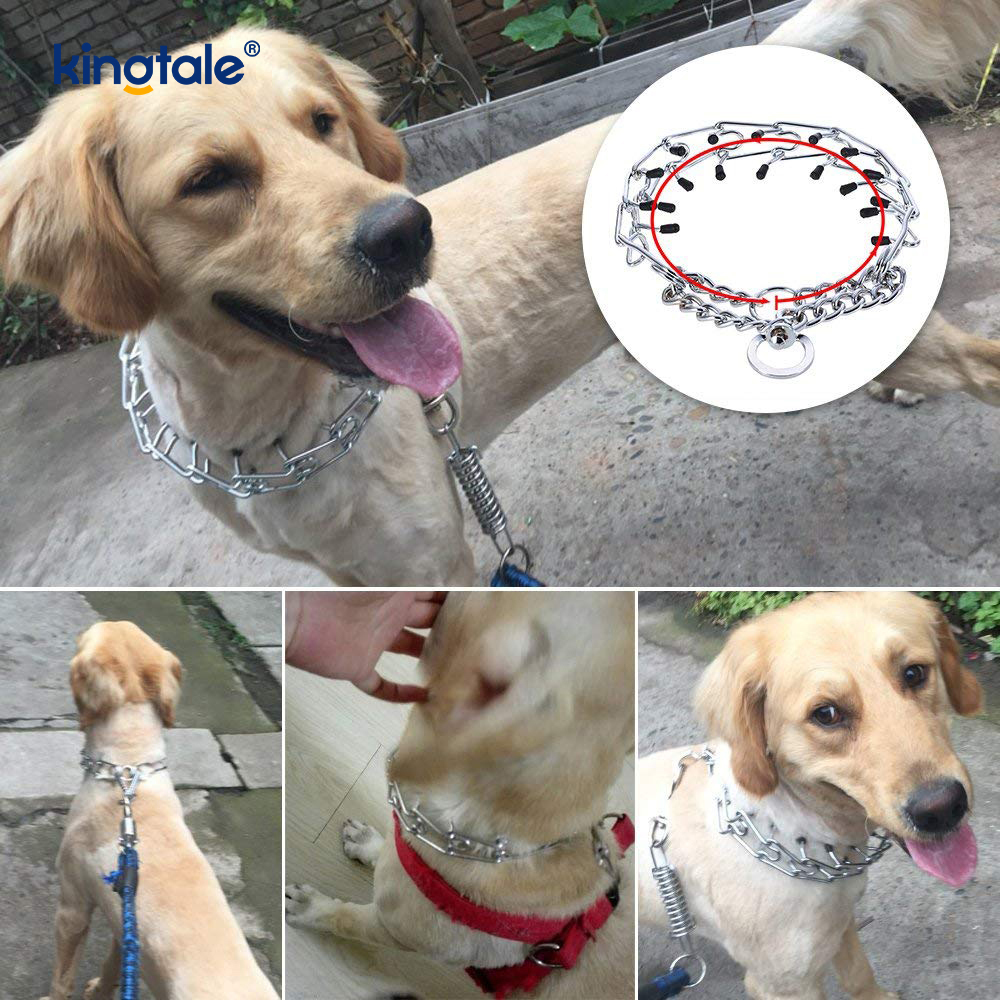 Pet Pinch Choke Collars เหล็กกล้าคาร์บอนโลหะง่ามปลอกคอฝึกสุนัข Pet Pinch Choke Collars เหล็กกล้าคาร์บอนโลหะง่ามปลอกคอฝึกสุนัข
