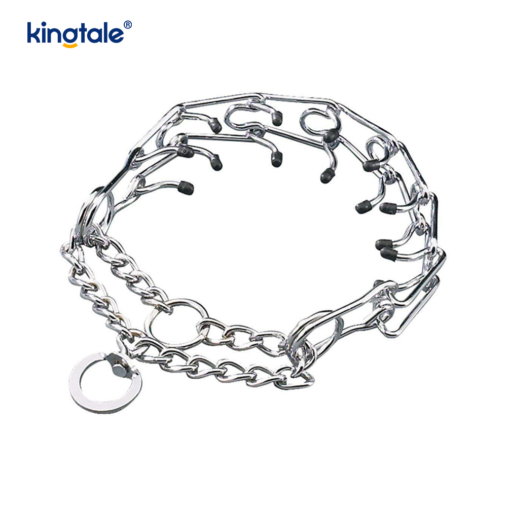 Pet Pinch Choke Collars เหล็กกล้าคาร์บอนโลหะง่ามปลอกคอฝึกสุนัข Pet Pinch Choke Collars เหล็กกล้าคาร์บอนโลหะง่ามปลอกคอฝึกสุนัข