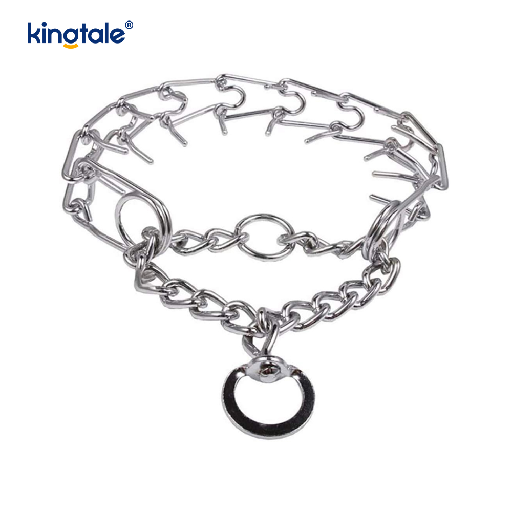 Pet Pinch Choke Collars เหล็กกล้าคาร์บอนโลหะง่ามปลอกคอฝึกสุนัข Pet Pinch Choke Collars เหล็กกล้าคาร์บอนโลหะง่ามปลอกคอฝึกสุนัข