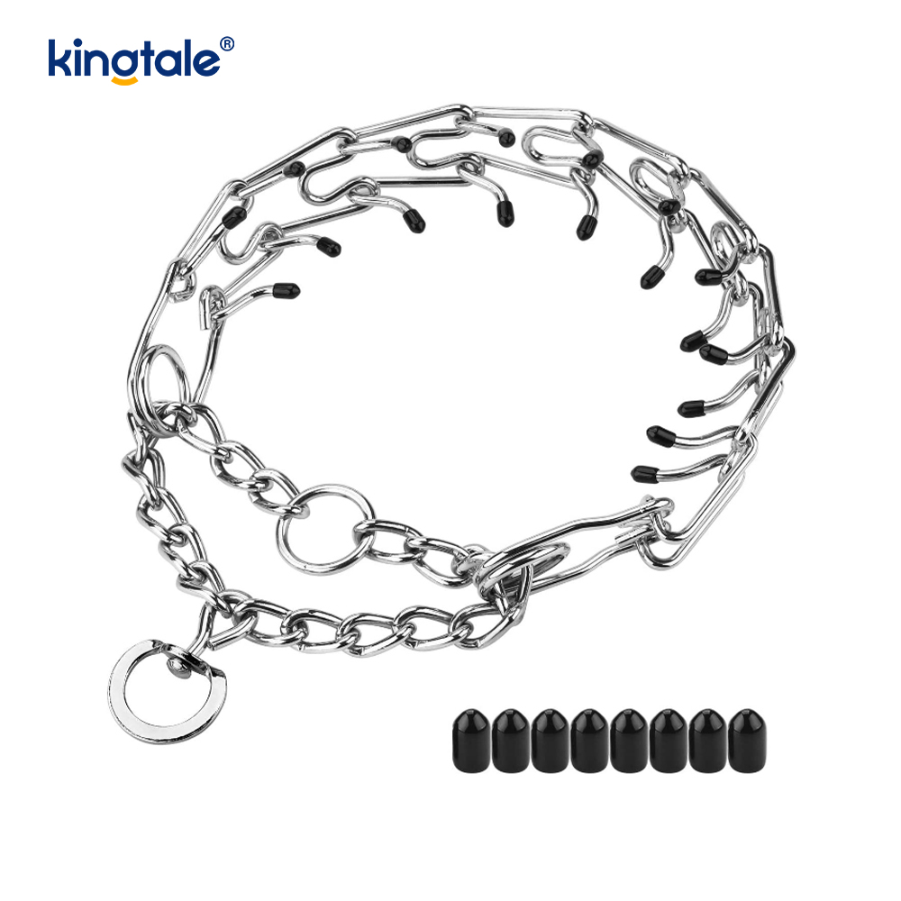 Pet Pinch Choke Collars เหล็กกล้าคาร์บอนโลหะง่ามปลอกคอฝึกสุนัข Pet Pinch Choke Collars เหล็กกล้าคาร์บอนโลหะง่ามปลอกคอฝึกสุนัข