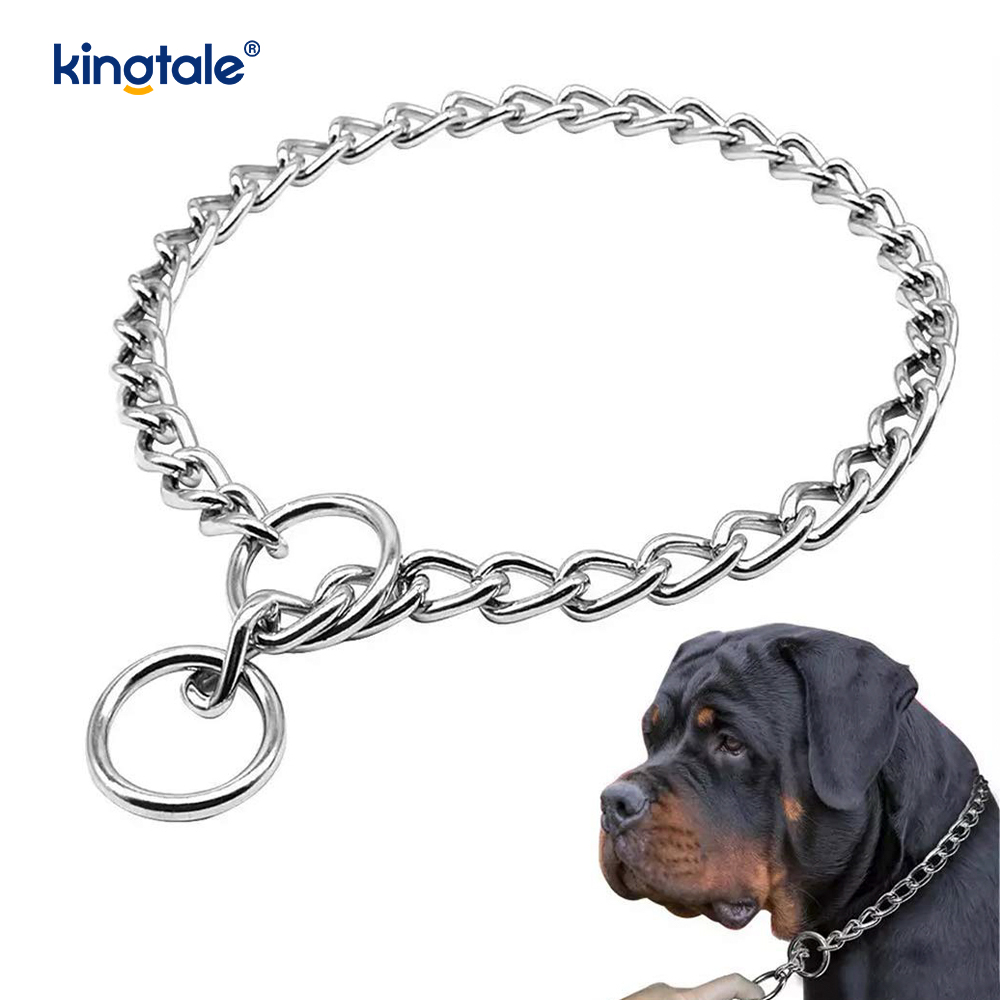 โลหะการฝึกอบรมสุนัข Choke Collar Slip P Chain โซ่หนักสำหรับสุนัข