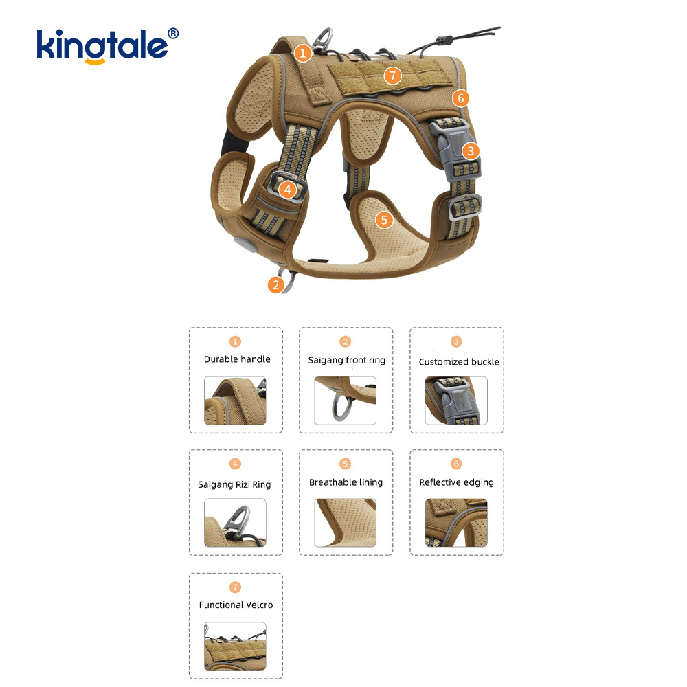 Solid No Pull Nylon Heavy Duty สุนัข เข็มขัดเสื้อกั๊กสายรัดสำหรับฝึกหน้าอก