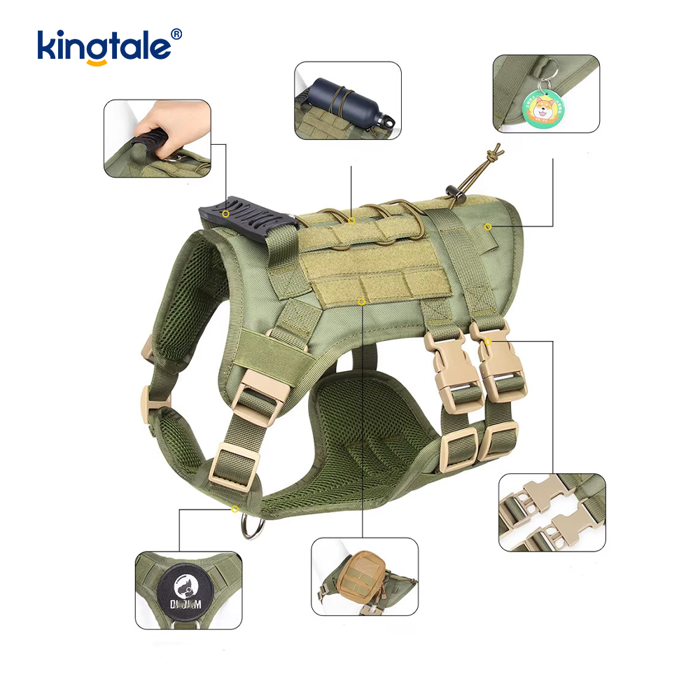 เสื้อกั๊กสุนัขขนาดใหญ่แบบ Heavy Duty แบบกำหนดเองระบายอากาศได้สายรัดสุนัขปรับได้