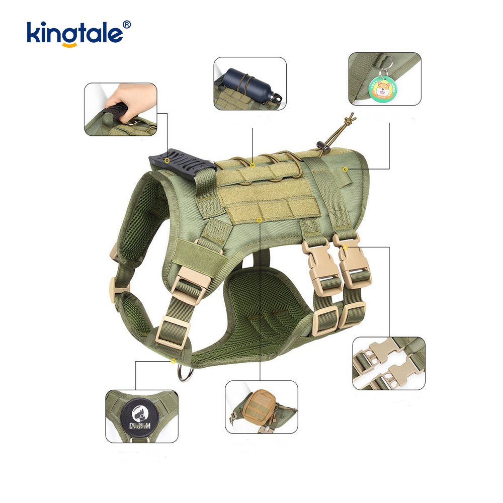 เสื้อกั๊กสุนัขขนาดใหญ่แบบ Heavy Duty แบบกำหนดเองระบายอากาศได้สายรัดสุนัขปรับได้
