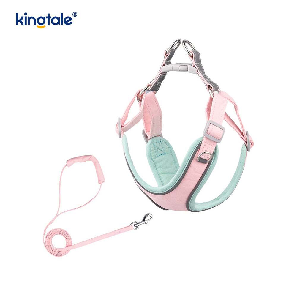 หนังปรับสุนัขสัตว์เลี้ยงขนาดเล็ก Cat Bling Rhinestone Harness & Leash ชุด