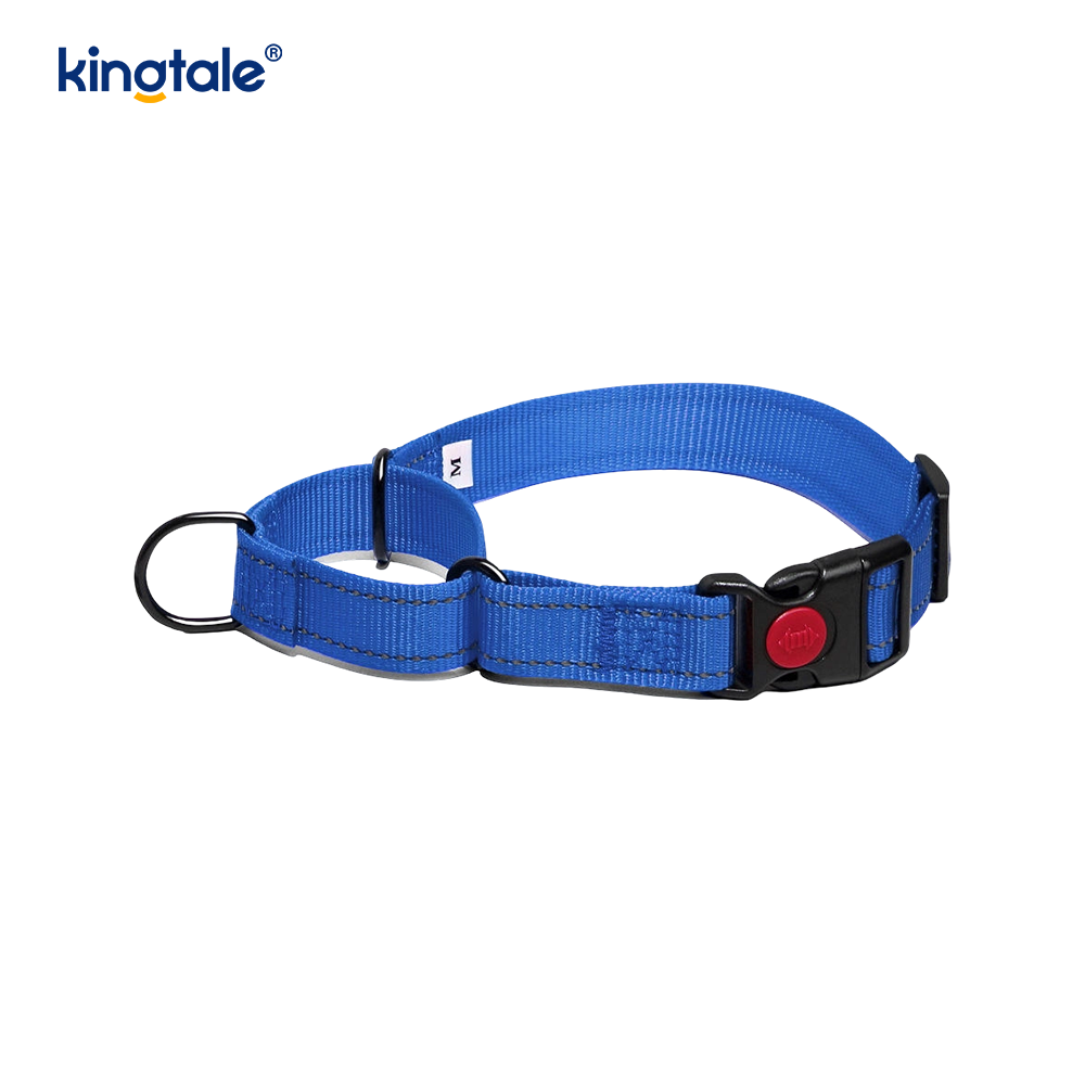 QUICK RELEASE No Pull ปลอกคอไนลอน Martingale แบบปรับได้แบบสะท้อนแสง