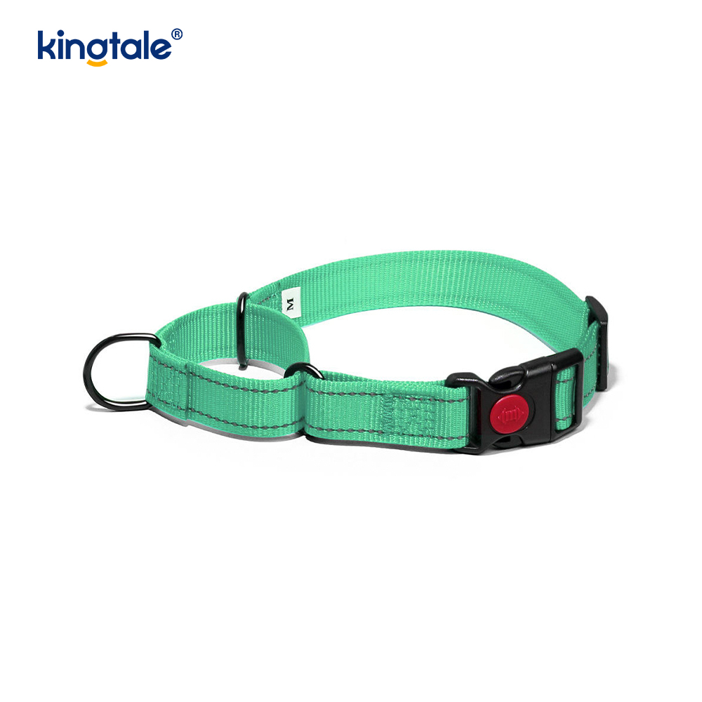 QUICK RELEASE No Pull ปลอกคอไนลอน Martingale แบบปรับได้แบบสะท้อนแสง