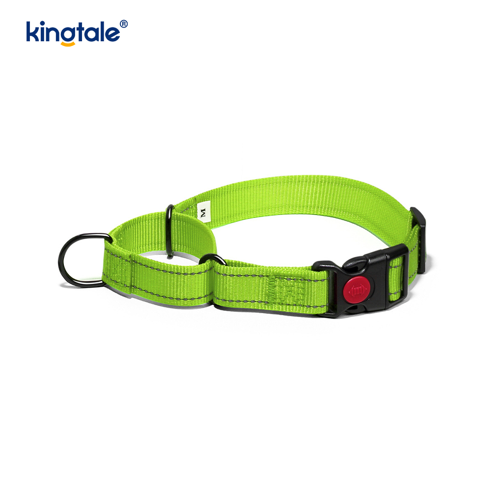 QUICK RELEASE No Pull ปลอกคอไนลอน Martingale แบบปรับได้แบบสะท้อนแสง