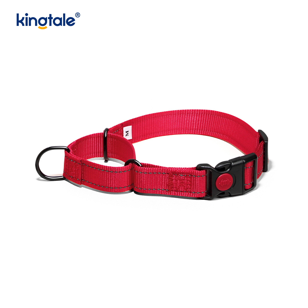 QUICK RELEASE No Pull ปลอกคอไนลอน Martingale แบบปรับได้แบบสะท้อนแสง