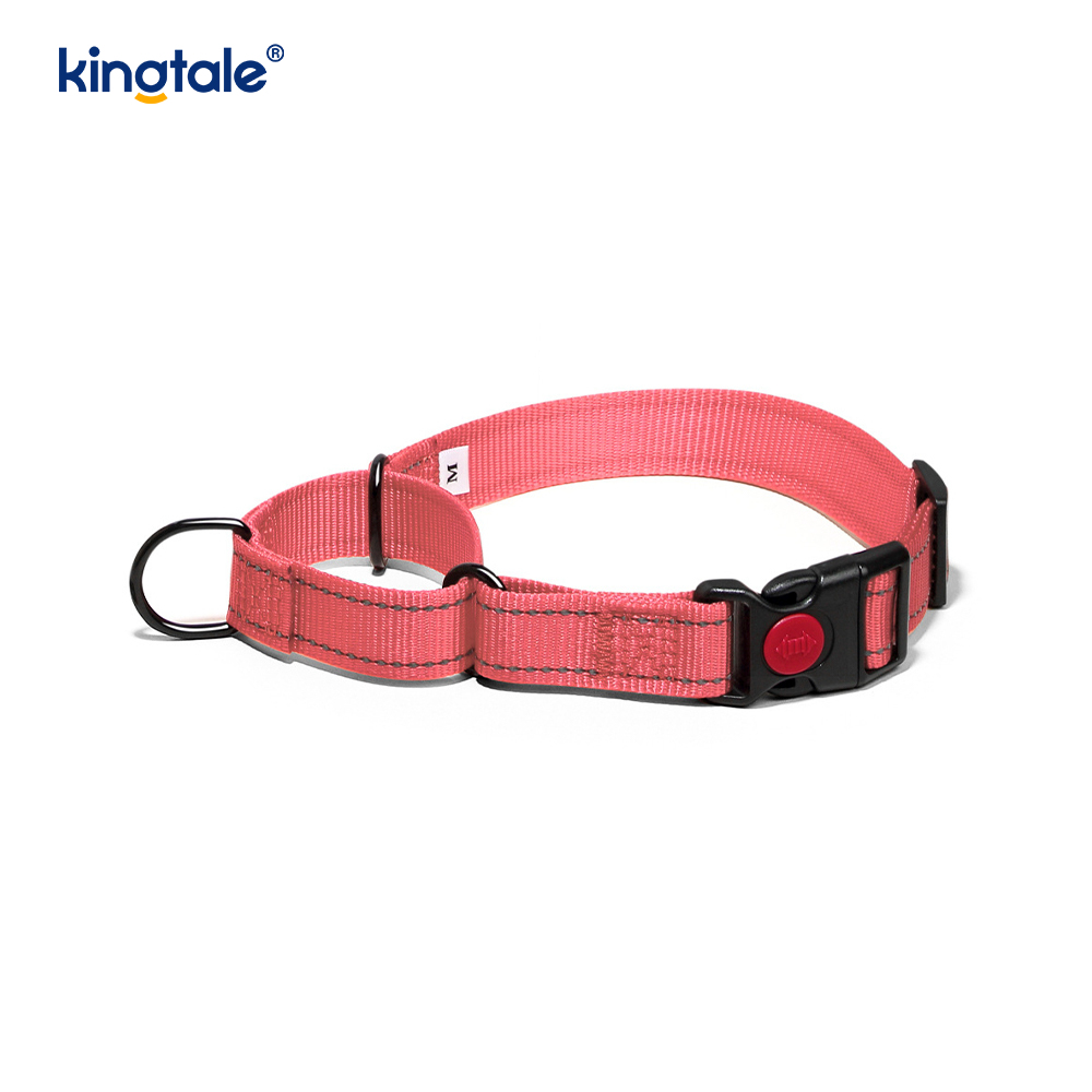 QUICK RELEASE No Pull ปลอกคอไนลอน Martingale แบบปรับได้แบบสะท้อนแสง