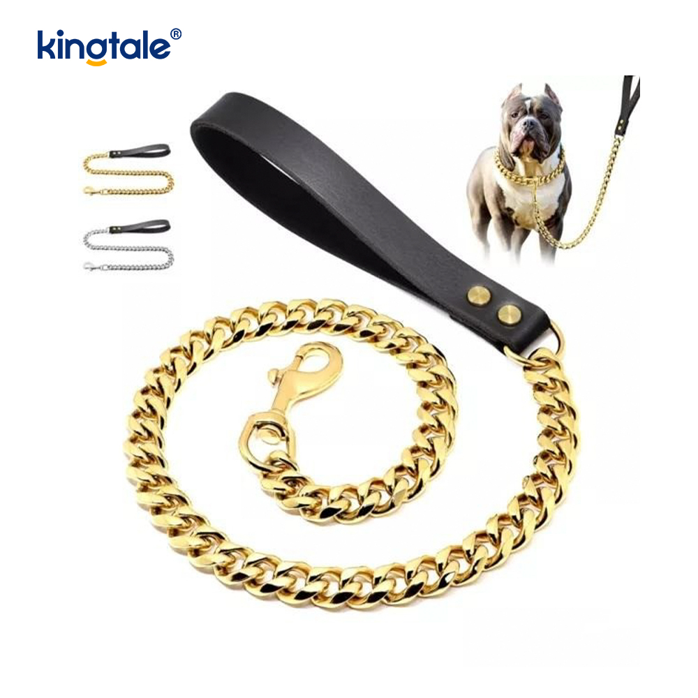 Heavy Duty Chain สายจูงสุนัขโลหะหลากสี Pet Dog Walking Chain Leash