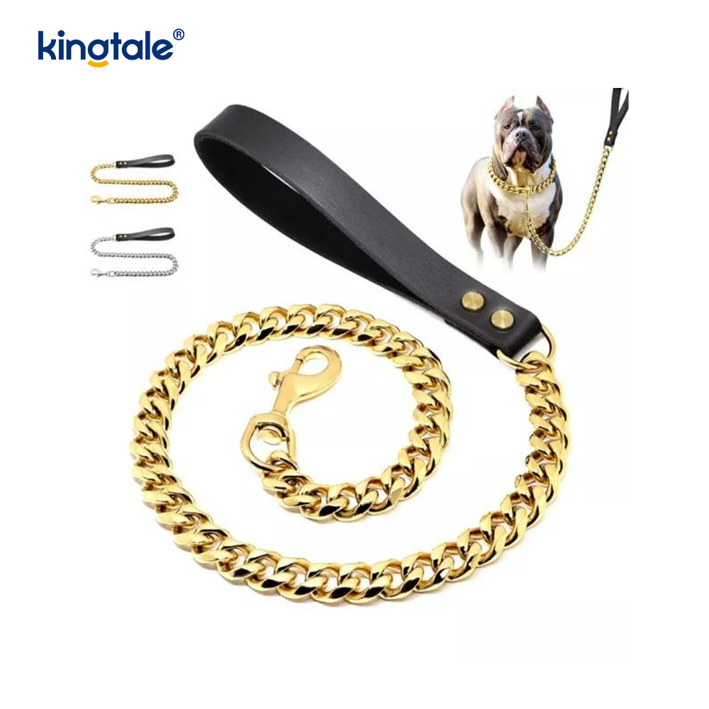 Heavy Duty Chain สายจูงสุนัขโลหะหลากสี Pet Dog Walking Chain Leash