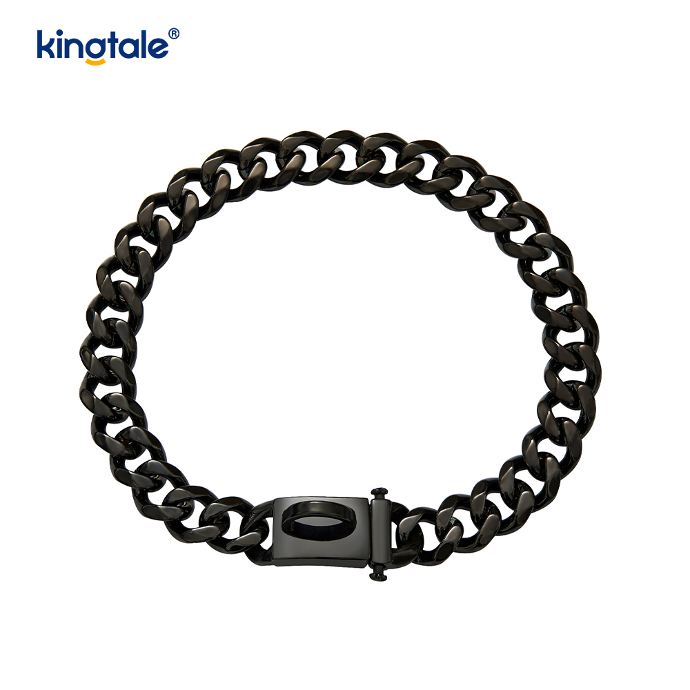 แฟชั่นชุบสแตนเลสสัตว์เลี้ยงลิงค์คิวบาสุนัข Choke CHAIN ​​COLLAR